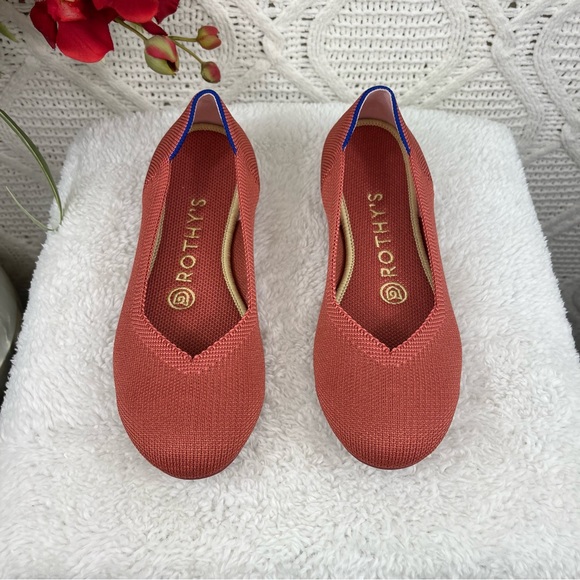 ROTHY'S | Pink Persimmon Retired Marina Round Toe Sustainable Flats - Picture 3 of 15